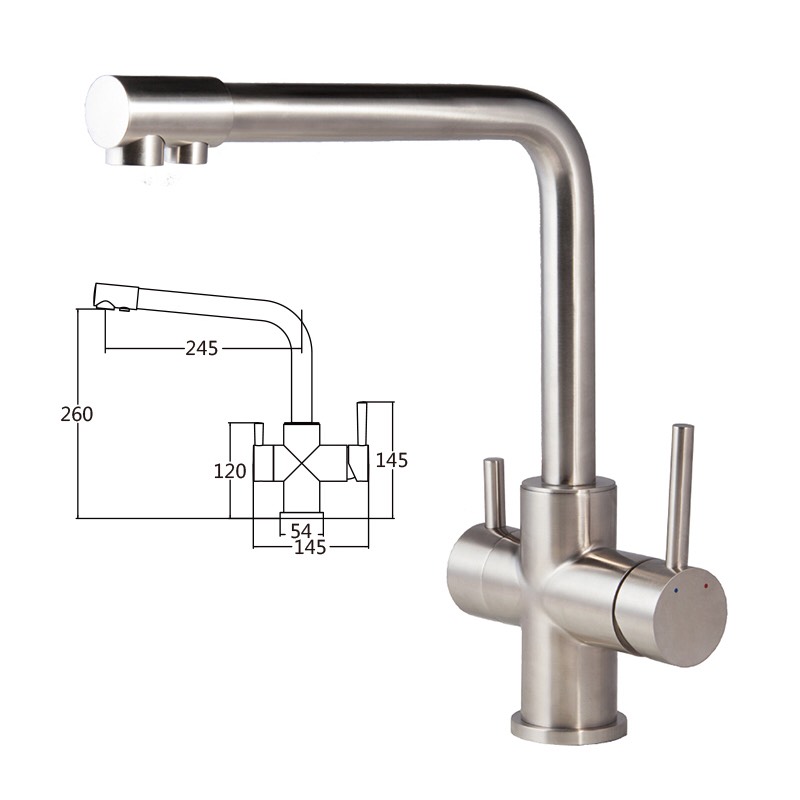 廚房不鏽鋼三用龍頭